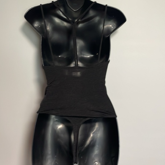 Elodie Black Shimmer Bodysuit Thong Size Small - Picture 4 of 7